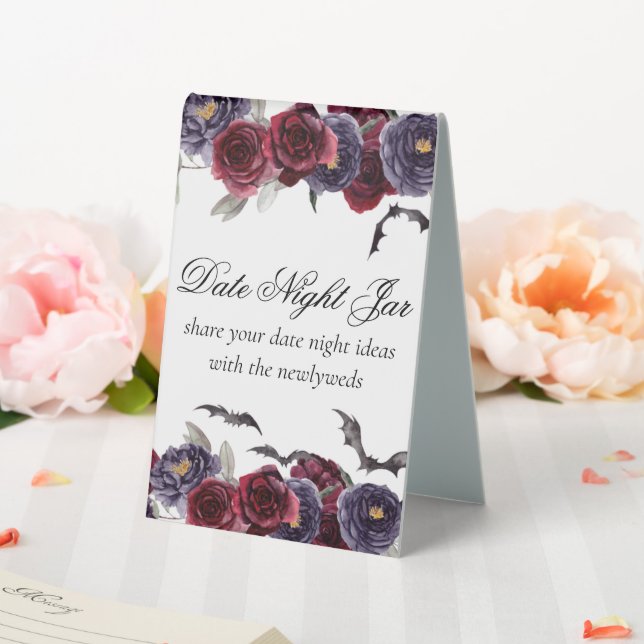 Creepy Beautiful | Gothic Floral Sanitize Station Table Tent (In SItu (Wedding))