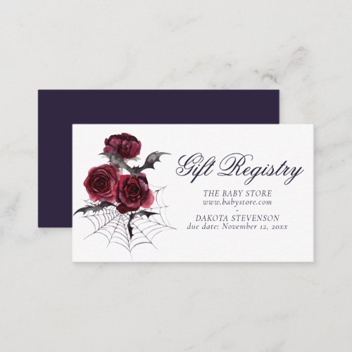 Creepy Beautiful  Gothic Floral Shower Registry Enclosure Card