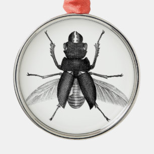 Creepy Beetle Bug with Scarey Pincher Mandibles Metal Ornament