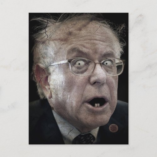 Creepy Bernie Sanders Face Postcard