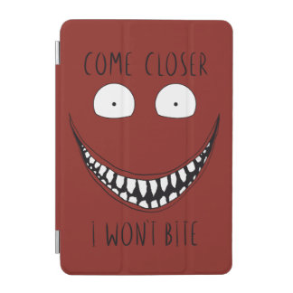Creepy Black and White Face with Scary Text iPad Mini Cover