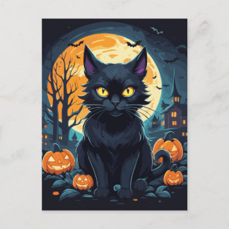 Creepy Black Cat 2 Postcard