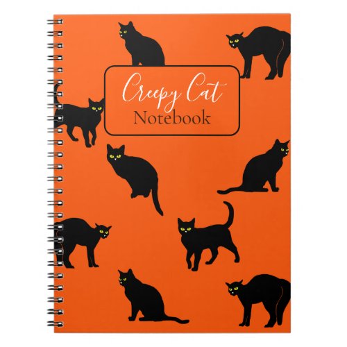 Creepy Black Cat Halloween Notebook