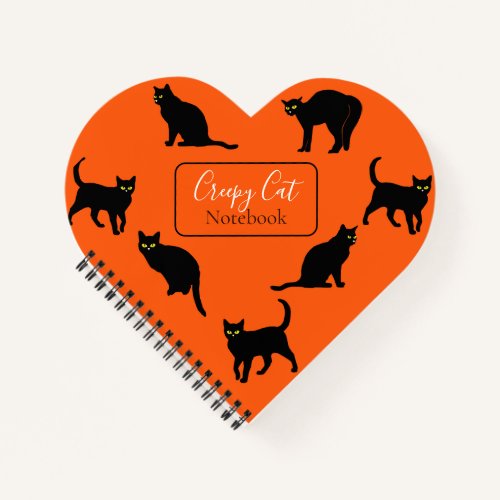 Creepy Black Cat Halloween Notebook