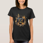 Creepy Black Jack-O&#39;&#39; Lantern Black Halloween T-Shirt