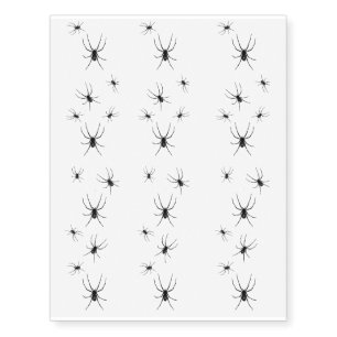 Creepy Black Spiders Halloween Temporary Tattoos
