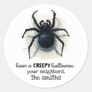 Creepy Black Widow Spider Halloween Stickers
