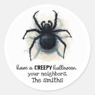 Creepy Black Widow Spider Halloween Stickers