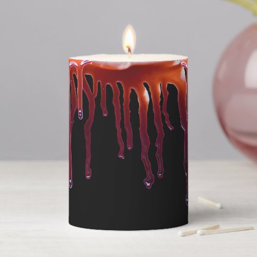Creepy Blood Dripping Halloween Pillar Candle