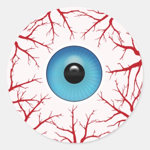 Creepy Bloodshot Eyeball Classic Round Sticker