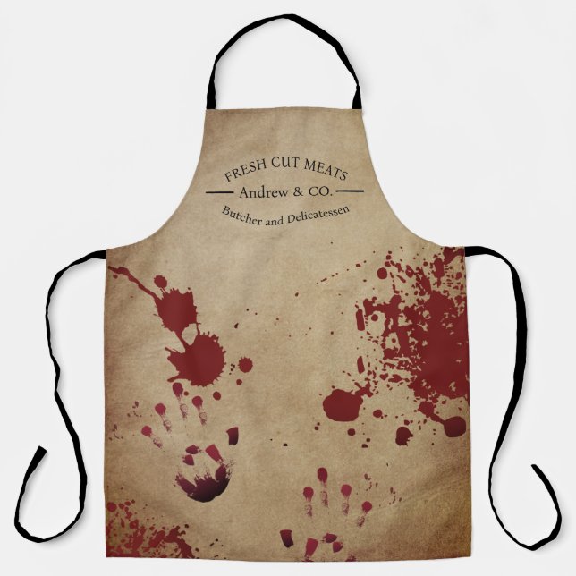 Creepy Bloody Custom Butcher Apron (Front)