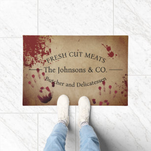 Creepy Bloody Custom Butcher Doormat