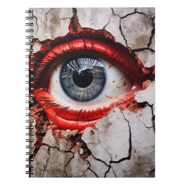 Creepy Blue Eye Quirky Fun  Notebook (Front)