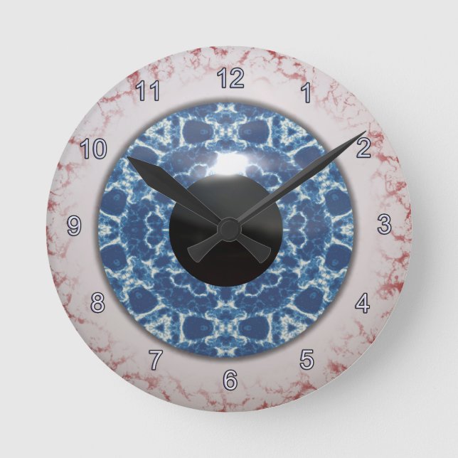 Creepy Blue Eyeball Halloween Fun Clock (Front)