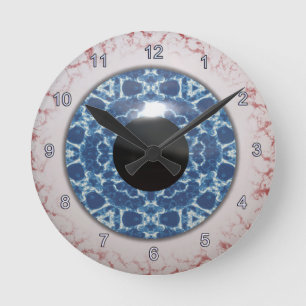 Creepy Blue Eyeball Halloween Fun Clock