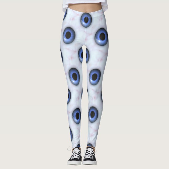 creepy blue eyes leggings (Front)