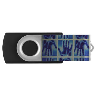 creepy blue hand flash drive