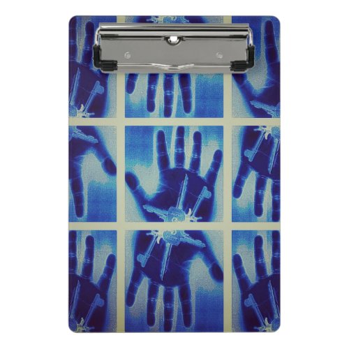 creepy blue hand notebook mini clipboard