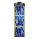 creepy blue hand thermal tumbler