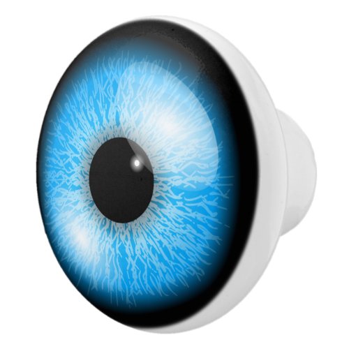 Creepy Blue Realistic Eyeball Ceramic Knob