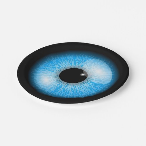 Creepy Blue Realistic Eyeball Halloween Paper Plates
