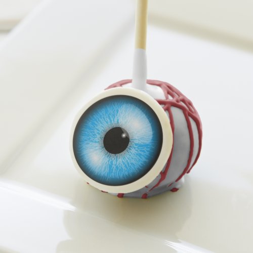Creepy Blue Realistic Eyeball Print Halloween Cake Pops
