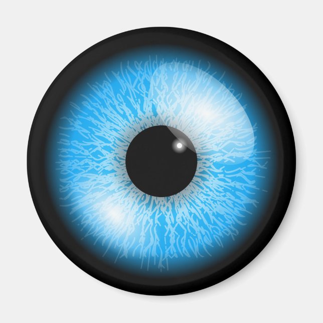 Creepy Blue Realistic Eyeball Print Magnet (Front)
