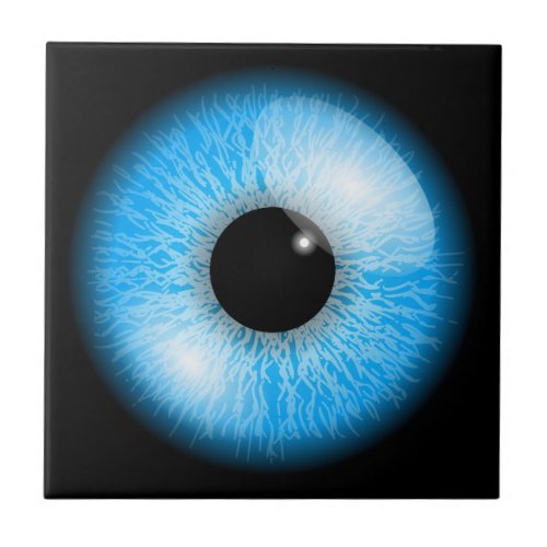Creepy Blue Realistic Eyeball Tile