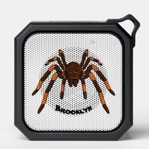 Creepy brown and orange tarantula spider cartoon bluetooth speaker
