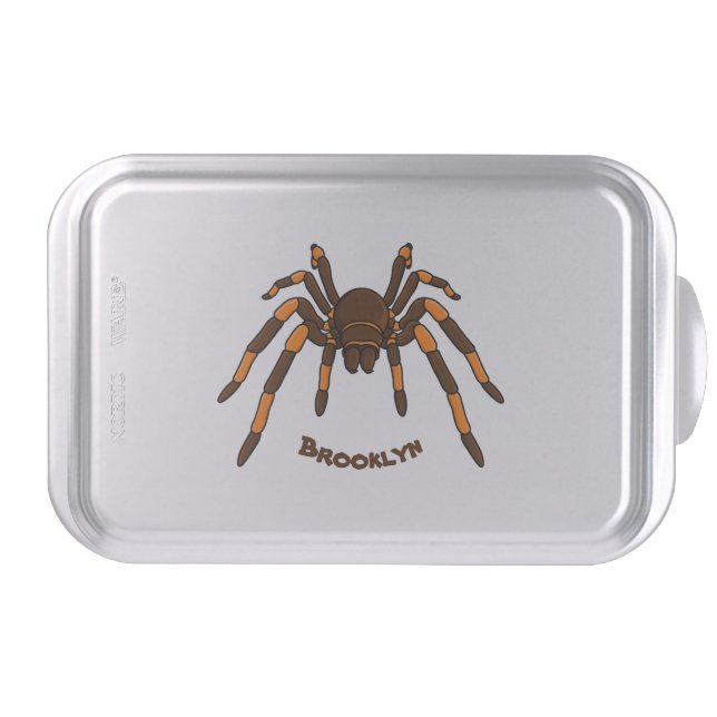 Creepy brown and orange tarantula spider cartoon cake pan (Front)