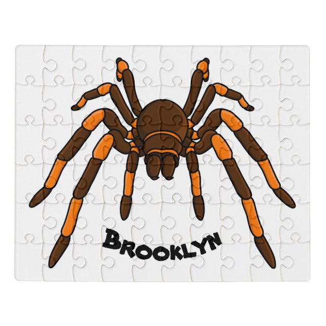 Creepy brown and orange tarantula spider cartoon jigsaw puzzle (Puzzle Horizontal)