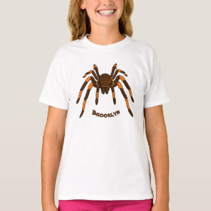 Creepy brown and orange tarantula spider cartoon T-Shirt