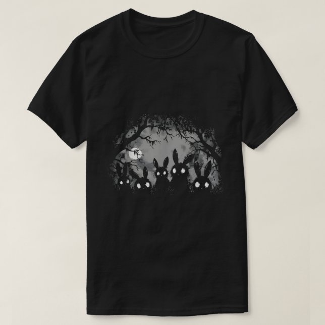 Creepy Bunny Forest Gothic Grunge Shirt (Design Front)
