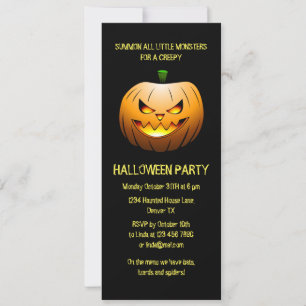 Creepy Burning Halloween Pumpkin Invitation