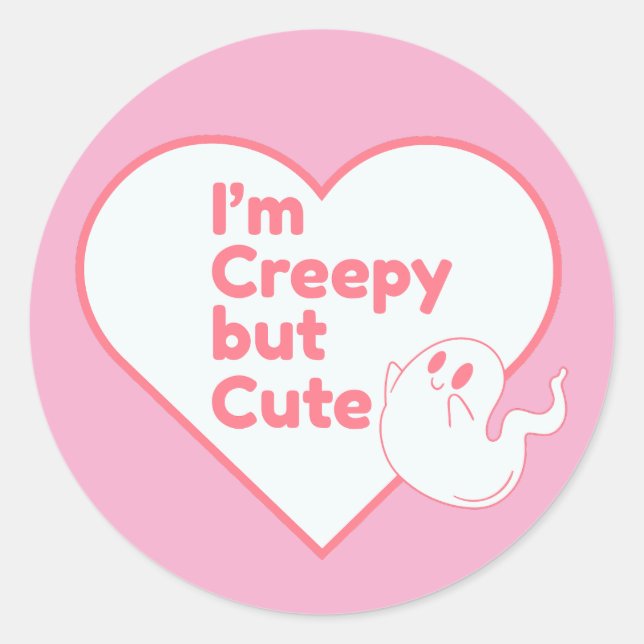 Creepy But Cute Ghost Tee Classic Round Sticker (Front)