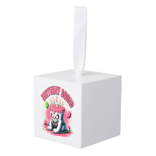 Creepy Cake Skull Birthday Squad Cube Ornament