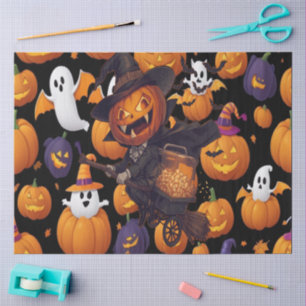 Creepy Candy Halloween Tissue Paper Black