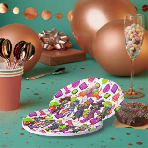 Creepy Candy Zombie Mashup For Halloween Paper Plates