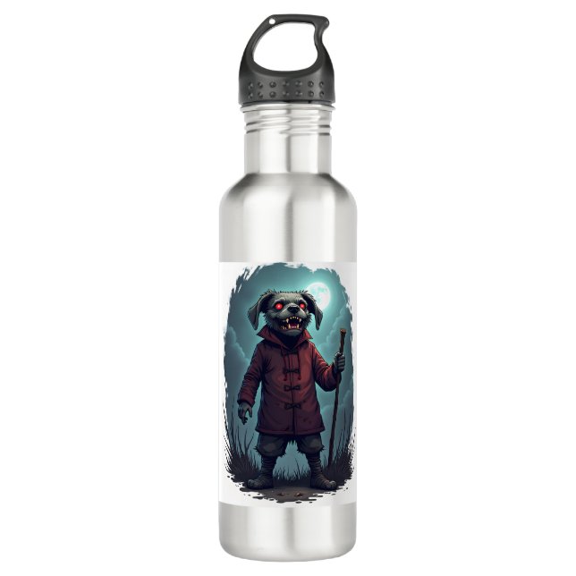 Creepy Cane Corso Stainless Steel Water Bottle (Front)