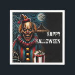 Creepy Carnival Clown Halloween Party  Napkins<br><div class="desc">Customize with any text.</div>