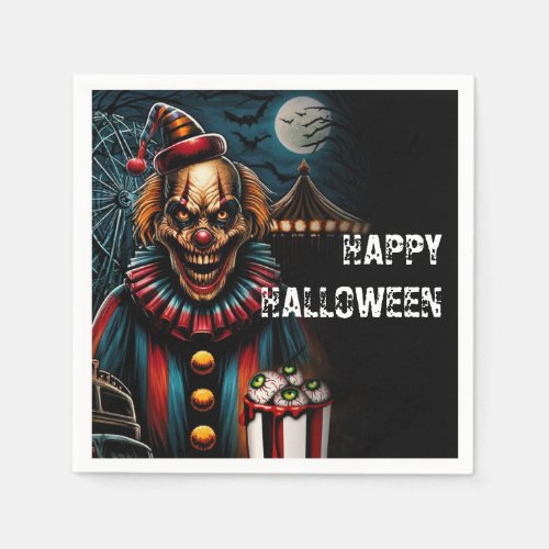 Creepy Carnival Clown Halloween Party  Napkins