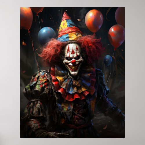 Creepy Carnival Clown Poster