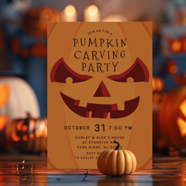 Creepy Carvings Halloween Invitation (Creator Uploaded)