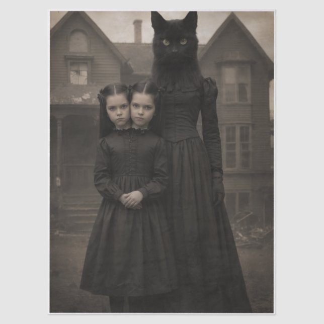 Creepy Cat Family  Tissue Paper (Front)