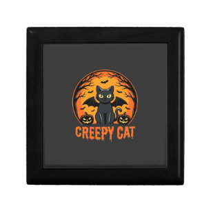 Creepy Cat Halloween Bat Moon Graphic Design_1 Gift Box