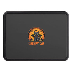 Creepy Cat Halloween Bat Moon Graphic Design_1 Hitch Cover