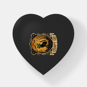 Creepy Cat Halloween Black Graveyard Bats Paperweight