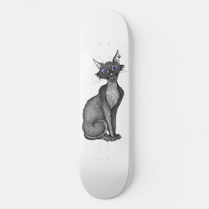 Creepy Cat Skateboard Deck