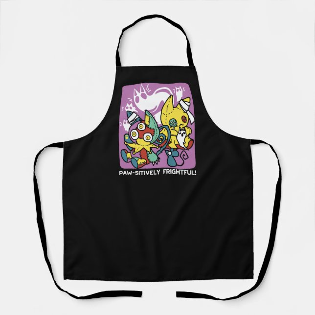 Creepy Cats Halloween Art: Paw-sitively Frightful Apron (Front)