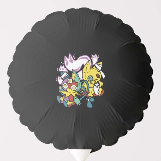 Creepy Cats Halloween Art: Paw-sitively Frightful Balloon (Front)